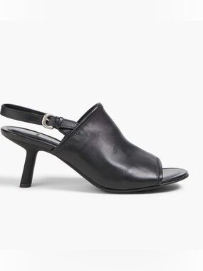 Jana Leather Slingback Sandals In Black